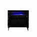 Modern Storage Display Cabinet with LED Light, Black