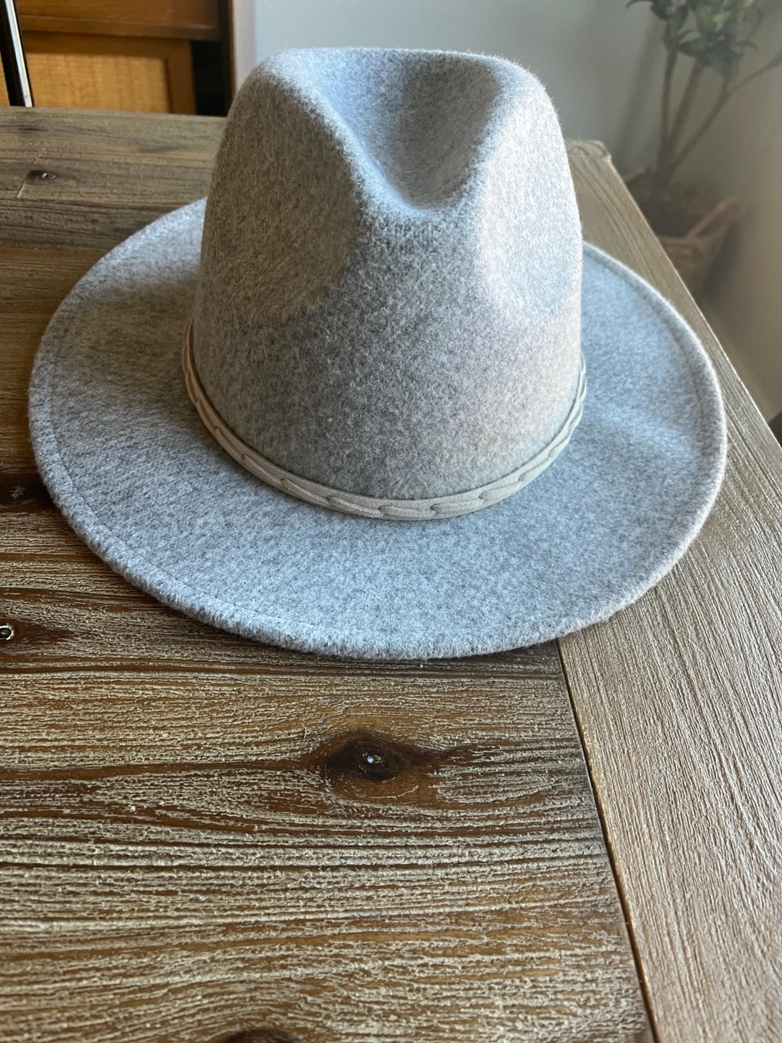 Gray Felt Fedora with Band