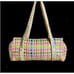The Sak Woven Multicolored Ribbon Purse Baguette Bag Beige Tan Handbag