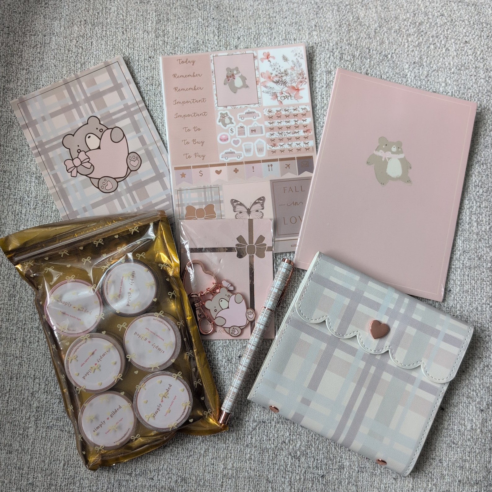 Simply Gilded Park Avenue planner stationery washi subscription box (partial)