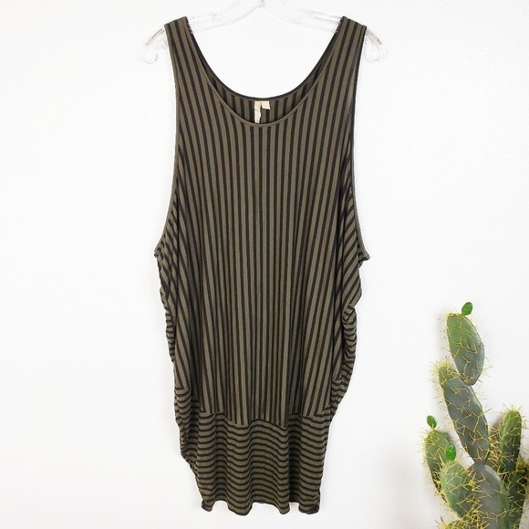 Comfy USA Lagenlook Striped Cocoon Tunic Dress size Large
