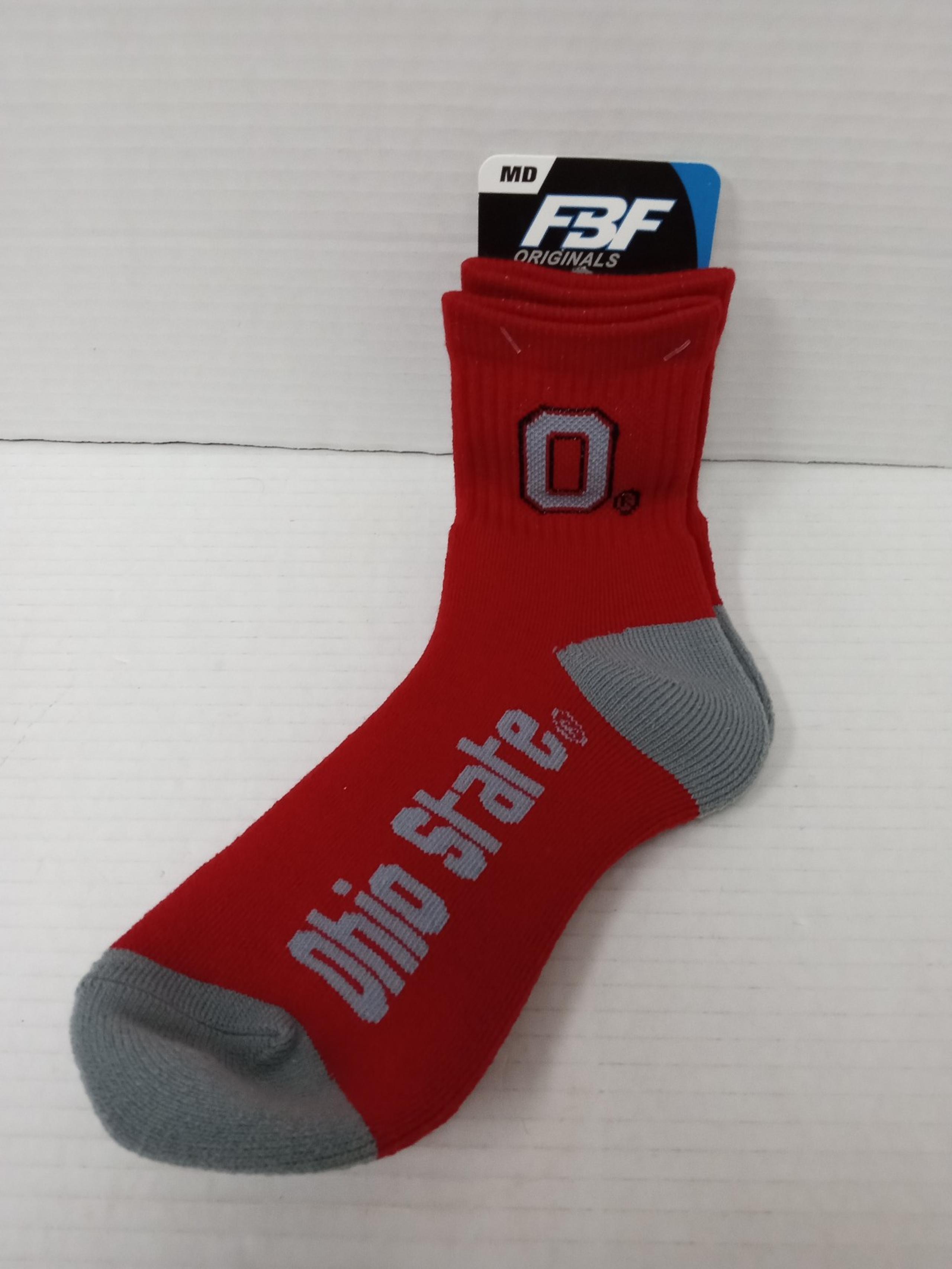 Ohio State Buckeyes FBF NCAA Crew Socks Medium FREE SHIP!