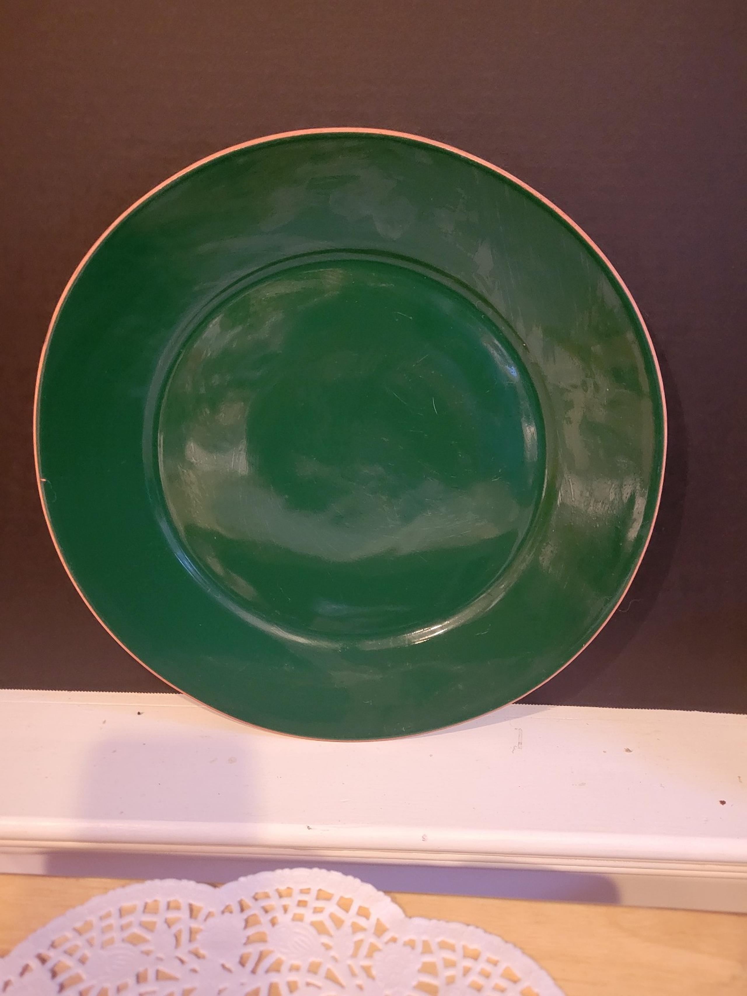 Vintage Lenox Terra Cotta/Earthenware 13.5" Green Serving Platter