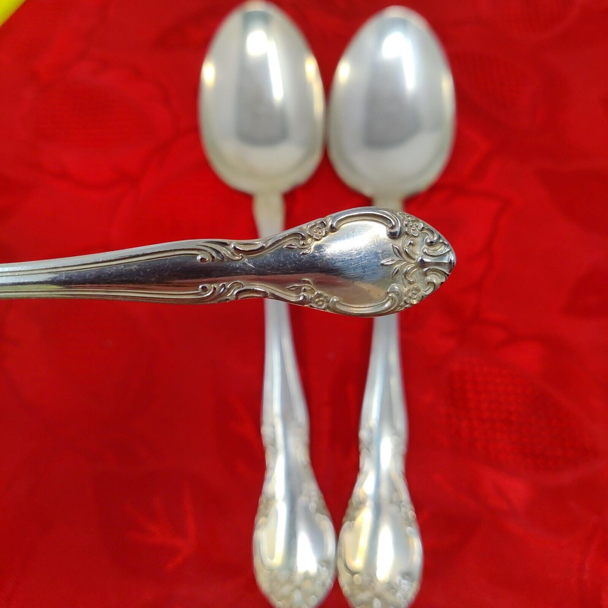 Vintage GORHAM Silverplate NEW ELEGANCE Flatware 3 Serving Spoons 8 1/2" Jelly
