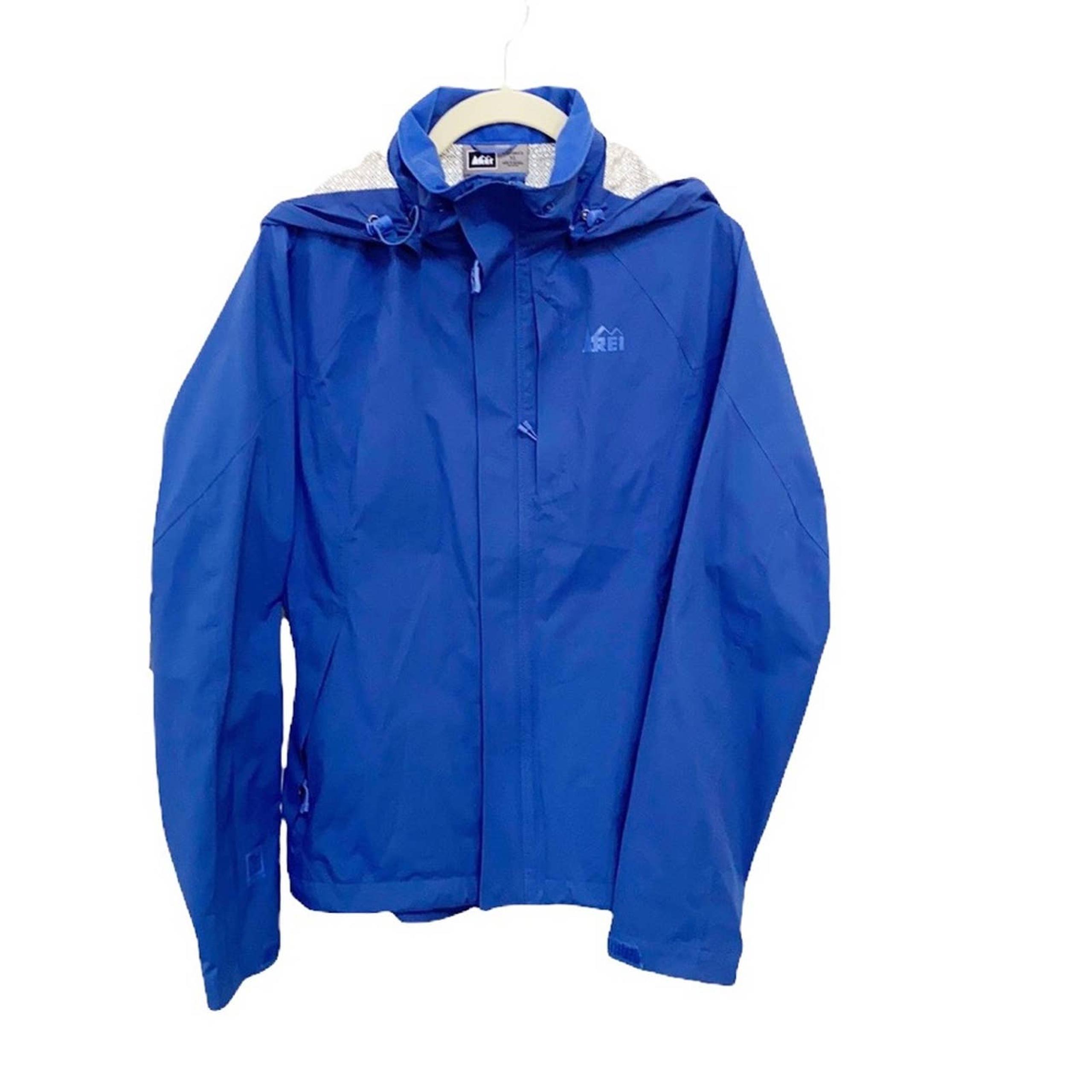 REI Elements Royal Blue Hooded 100% Nylon Windbreaker Jacket Womens Size X-Small