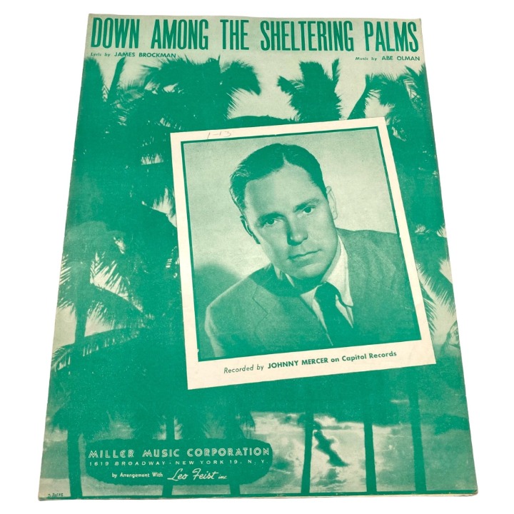 Down Among The Sheltering Palms Vintage Sheet Music 1948 Abe Olman Johnny Mercer