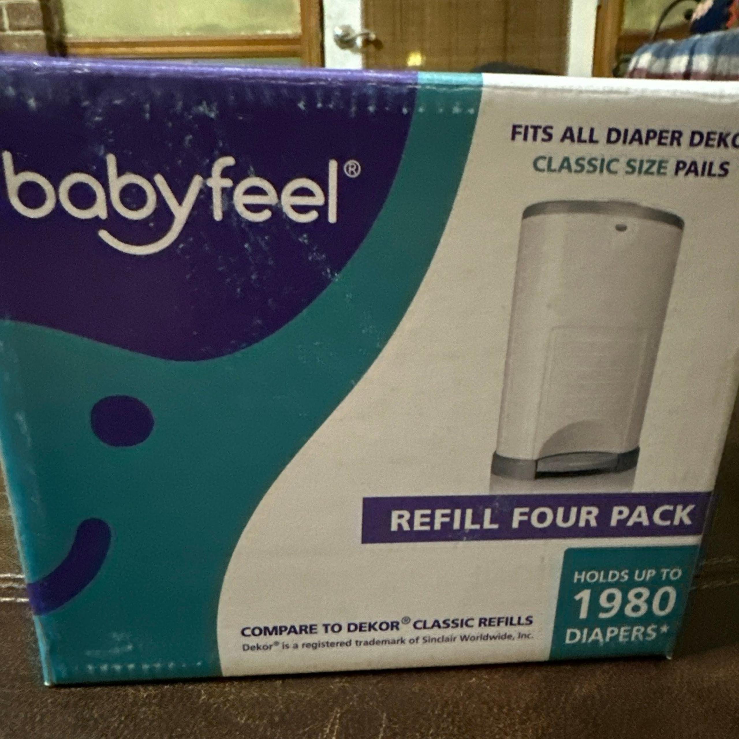 Babyfeel Fits All Dekor Classic Refill Four Pack Holds 1980 Diapers