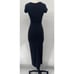 Aritzia Community Maxi Dress V Neck Jersey Knit Rayon Stretch Dark Gray XS