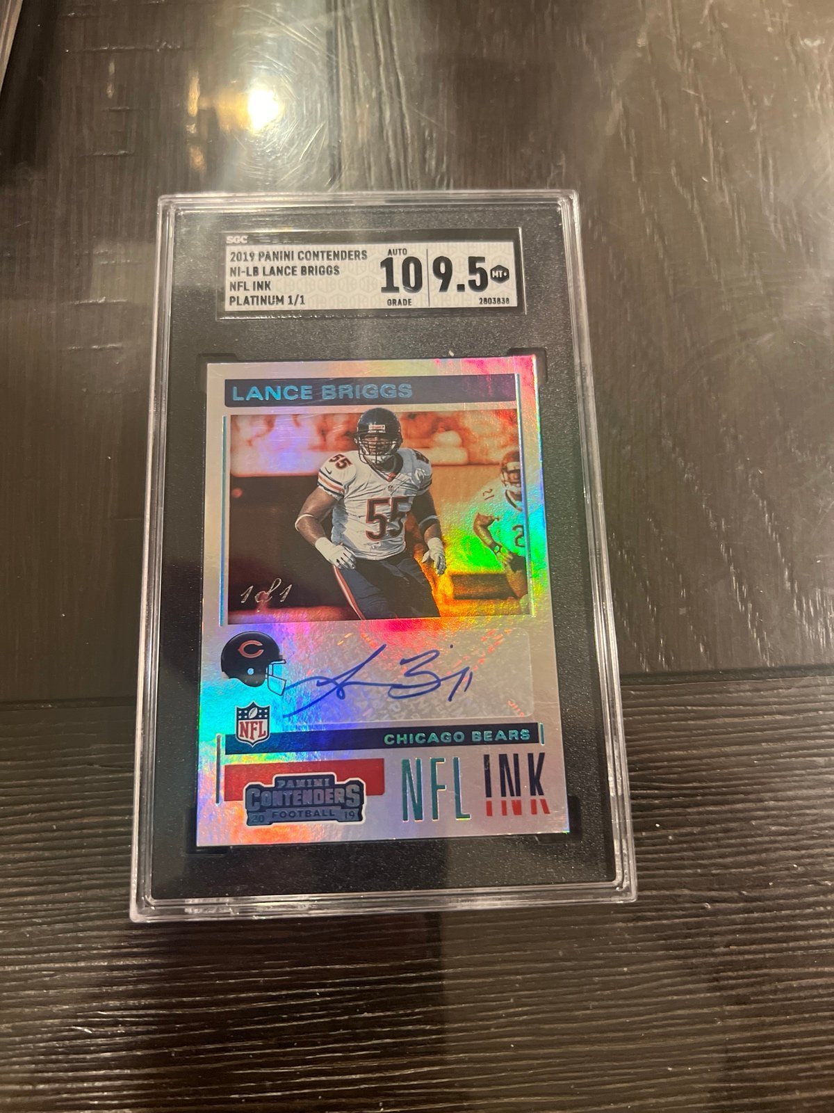 2019 panini contenders 1/1 lance Briggs SGC 9.5