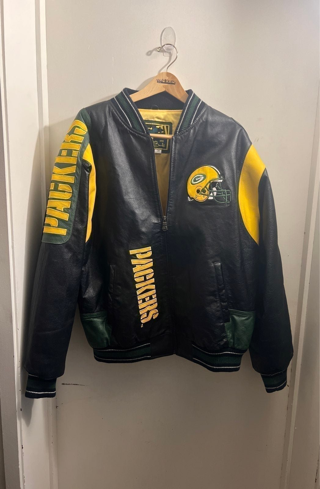 G-III & Carl Banks Leather Green Bay Packers Jacket Large