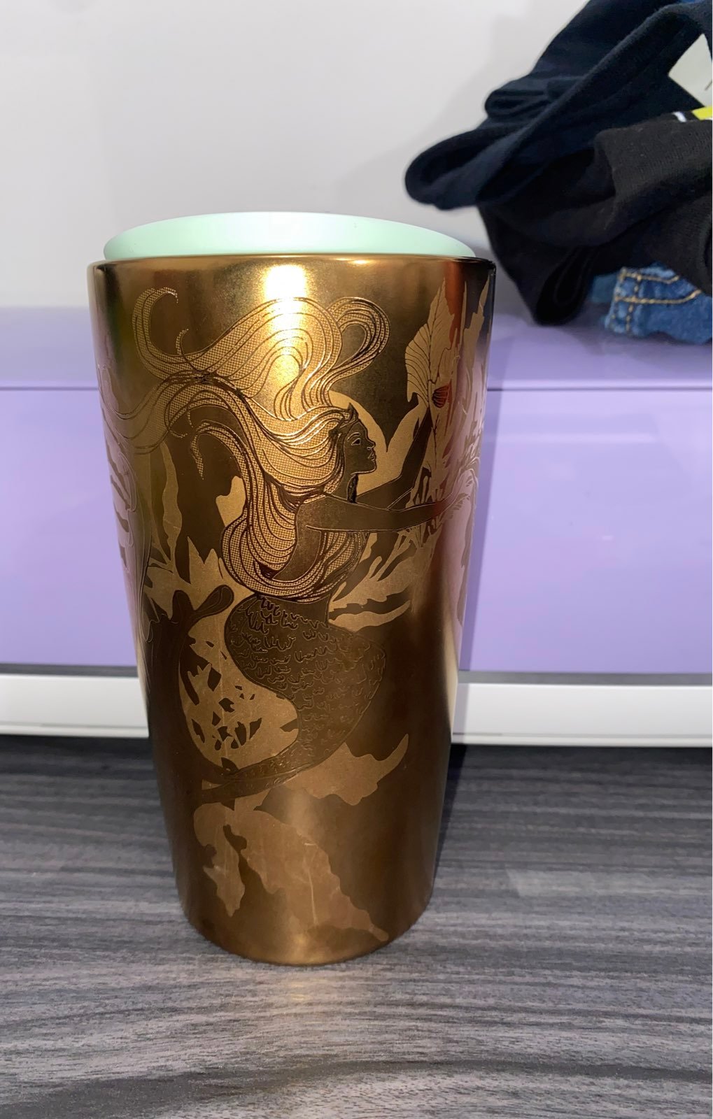 Starbucks mermaid tumbler GOLD