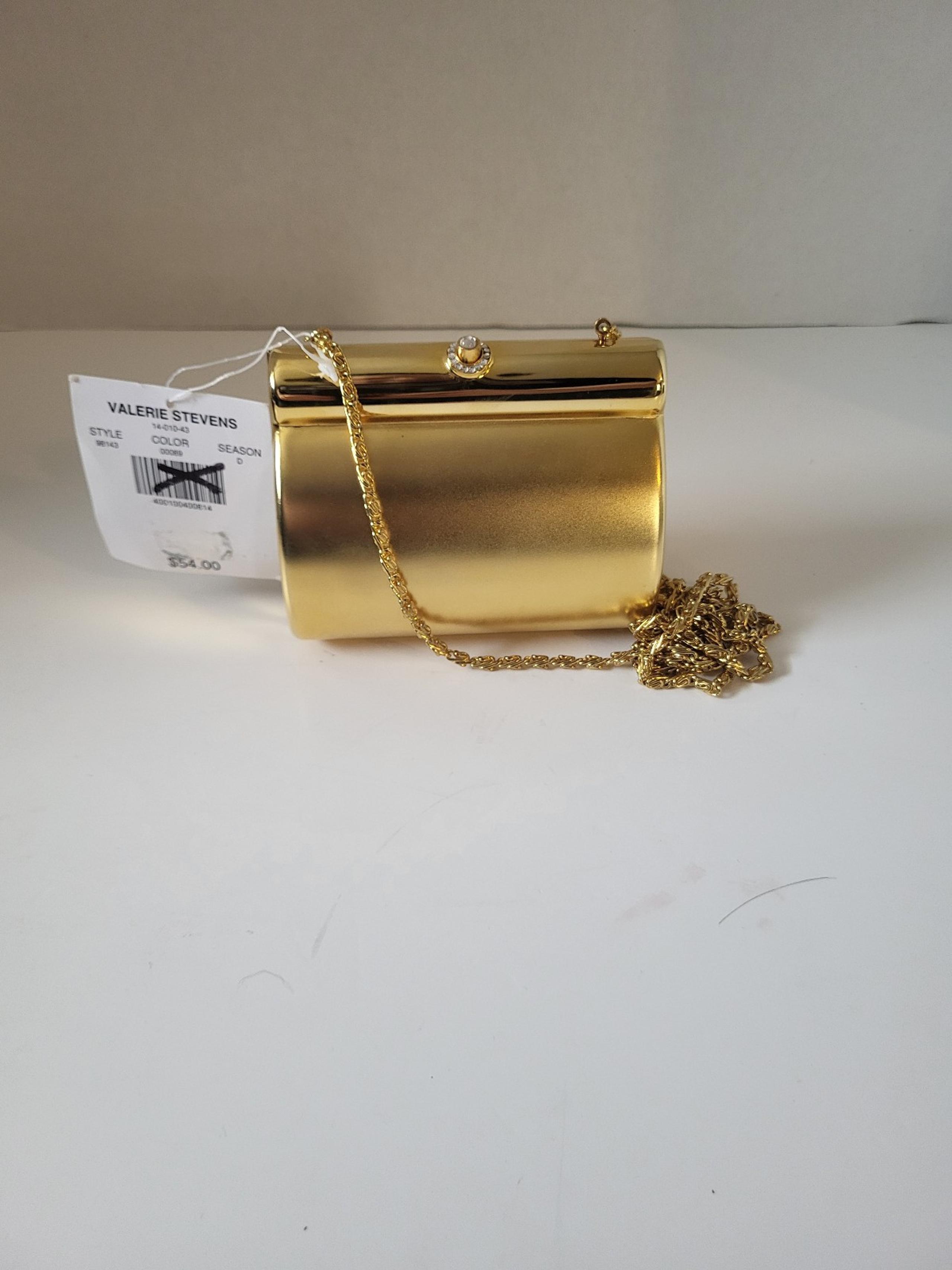 Gold Valerie Stevens Metal Clutch