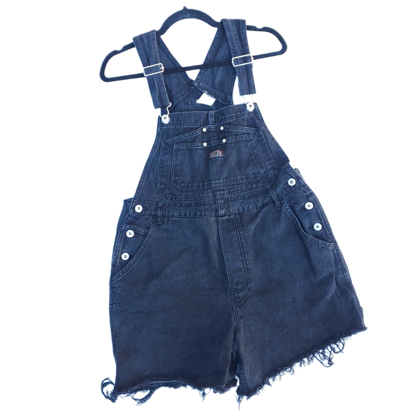 Vintage Jordache Black Denim Shorts Overalls