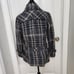 Moda International Pink, Blue and Black Houndstooth Wool Blend Belted Coat