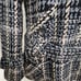Moda International Pink, Blue and Black Houndstooth Wool Blend Belted Coat