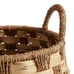 Edith Seagrass And Rattan Checkered Tote Basket - color: Off White and Natural
