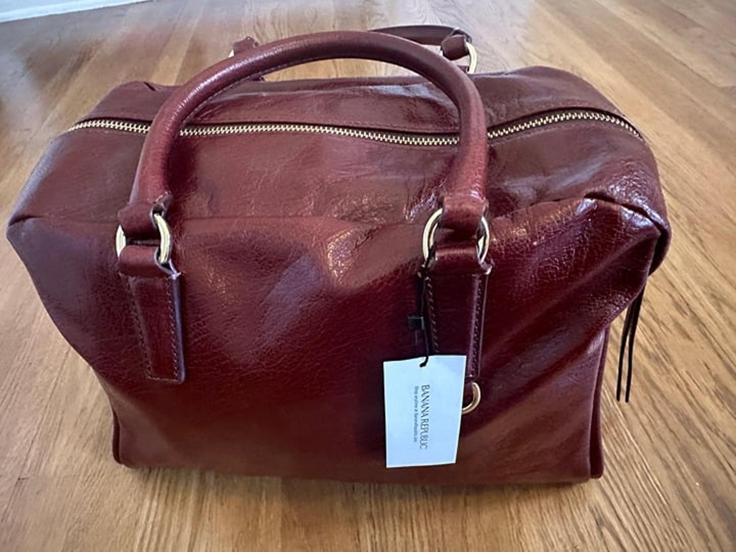 Banana Republic doctor satchel, new with tags, PU leather, burgundy