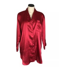 Vintage Cherry Red Victoria's Secret Button Up Top Size Large