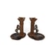 Vintage Horse Column Candle Holders with Agate Bases - 5.5 Tall - Bronze & Silv