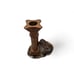 Vintage Horse Column Candle Holders with Agate Bases - 5.5 Tall - Bronze & Silv