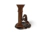 Vintage Horse Column Candle Holders with Agate Bases - 5.5 Tall - Bronze & Silv
