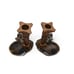 Vintage Horse Column Candle Holders with Agate Bases - 5.5 Tall - Bronze & Silv