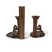 Vintage Horse Column Candle Holders with Agate Bases - 5.5 Tall - Bronze & Silv