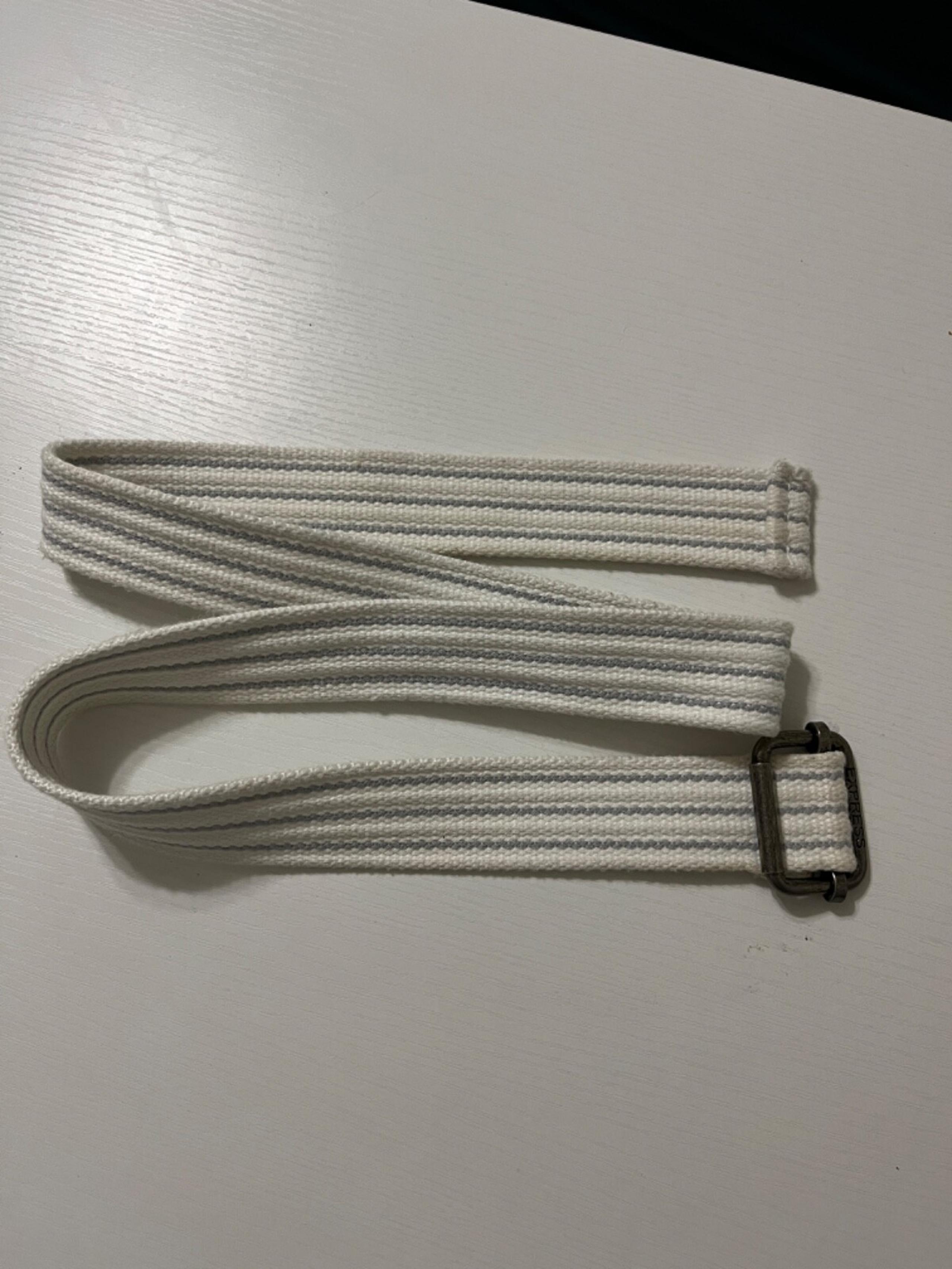 EXPRESS Unisex Mens and Women's 100% Polyester Belt White/Gray