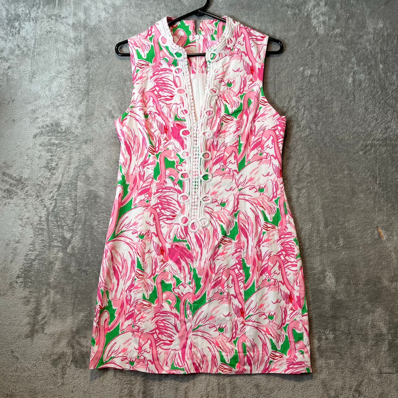 Lilly Pulitzer Alexa Shift Dress Pink Colony Flamingo Double Zip Sz 10 Resort