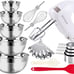 5-Speed Electric Hand Mixer, 5 Large Mixing Bowls Set, Handheld Mixers -DFS3