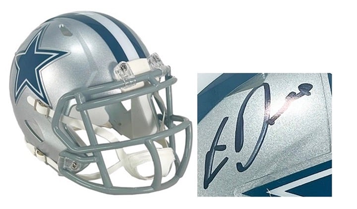 Rico Dowdle Signed Dallas Cowboys Speed Mini Football Helmet (JSA)