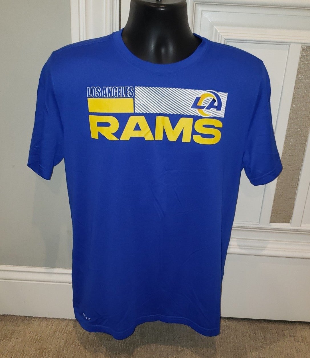 Nike LA RAMS Football Team Logo Men's Dri-Fit Athletic T-Shirt size L