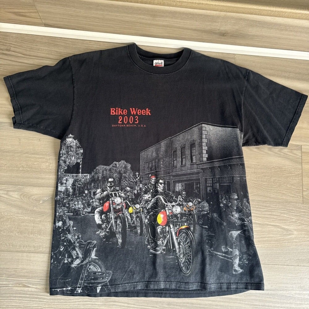 Vintage Bike Week 2003 Daytona Beach Anvil Shirt Mens XL Made in USA