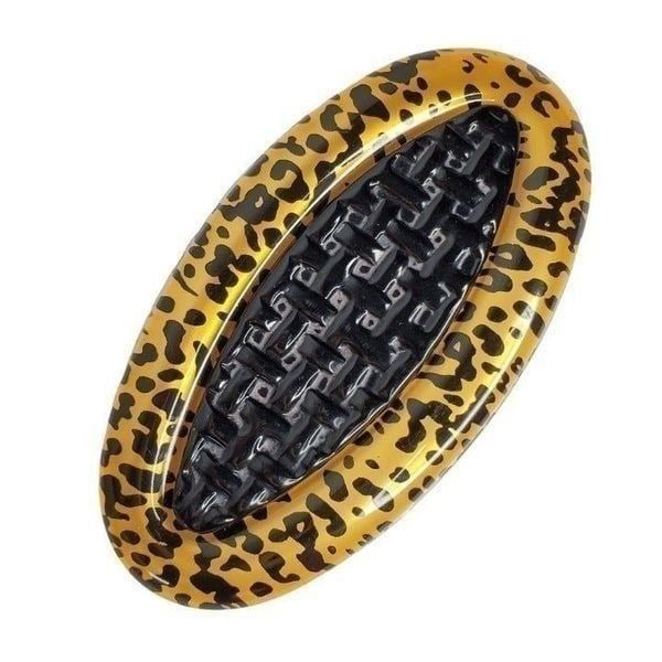 Vintage Large Hair Clip Barrette Cheetah Leopard Black Brown France 4.5