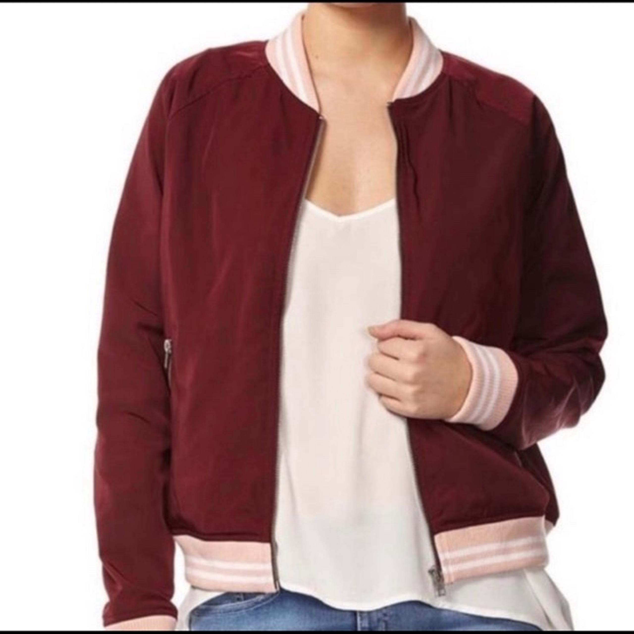 Cotton On Burgundy Full Zip Bomber Women’s Jacket✨
