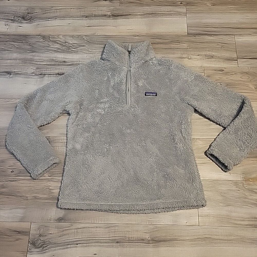 Patagonia Los Gatos Sweater Womens Medium Gray Deep Pile Sherpa Fleece Pullover