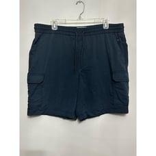 Penguin By Munsingwear Mens Cargo Shorts Blue Flat Front Pockets Pull On XL New