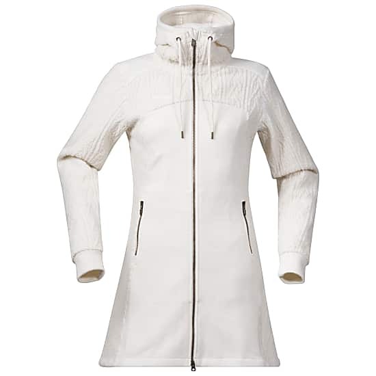 Bergan's Of Norway Off- White Wool Long Hooded Skogfrue Winter Coat Small