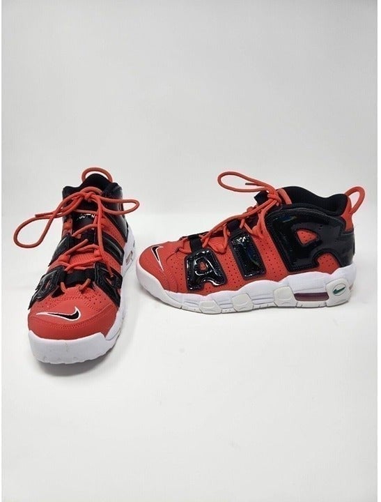 Nike Air More Uptempo (GS) Retro Basketball Shoes Boy's SZ 7Y Red Black White