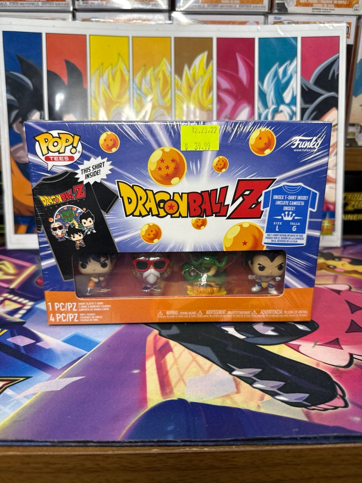 Funko Pocket Pop & Tee Dragon Ball Z 4 pack size LARGE