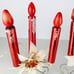 Vintage Christmas Candelabra Light Electric Candle Red White Poinsettia Retro