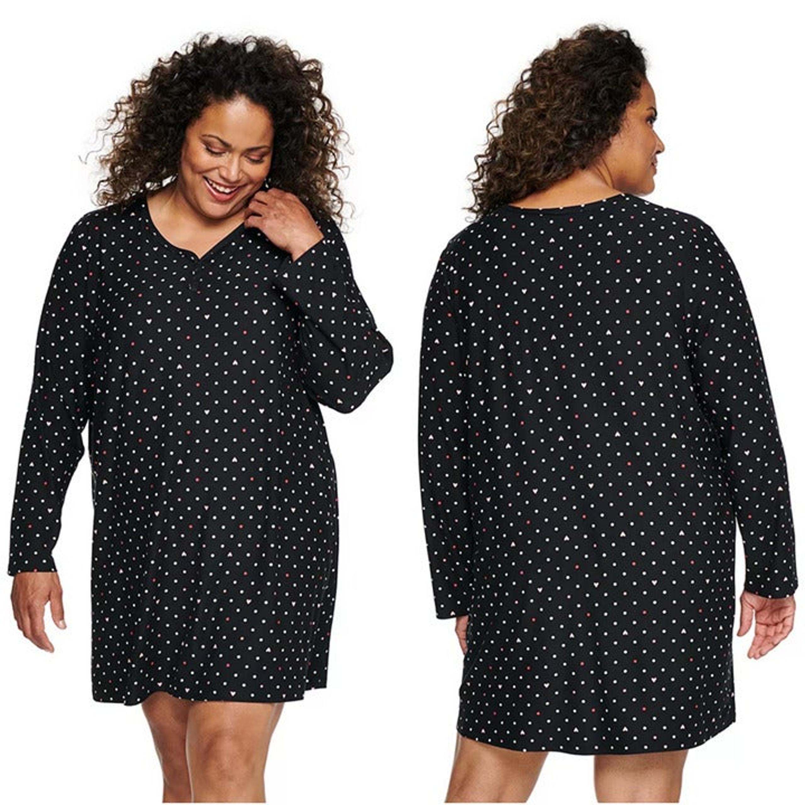 Croft & Barrow Plus Size 2X Long Sleeve Heart Sleepshirt Pajamas