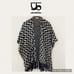 Chevron wrap fringed shawl / ruana