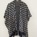 Chevron wrap fringed shawl / ruana