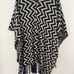 Chevron wrap fringed shawl / ruana