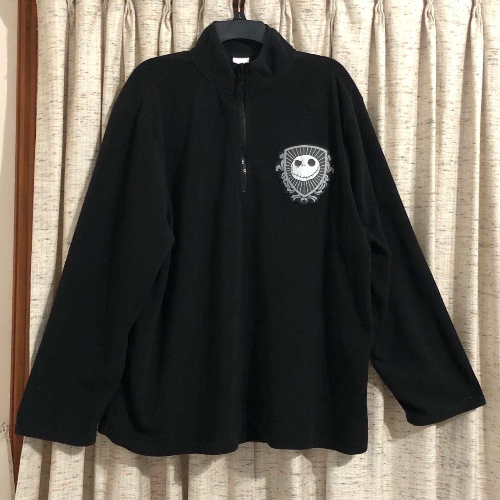Disney Store Jack Skellington Nightmare Before Christmas 1/4 Zip Fleece Pullover