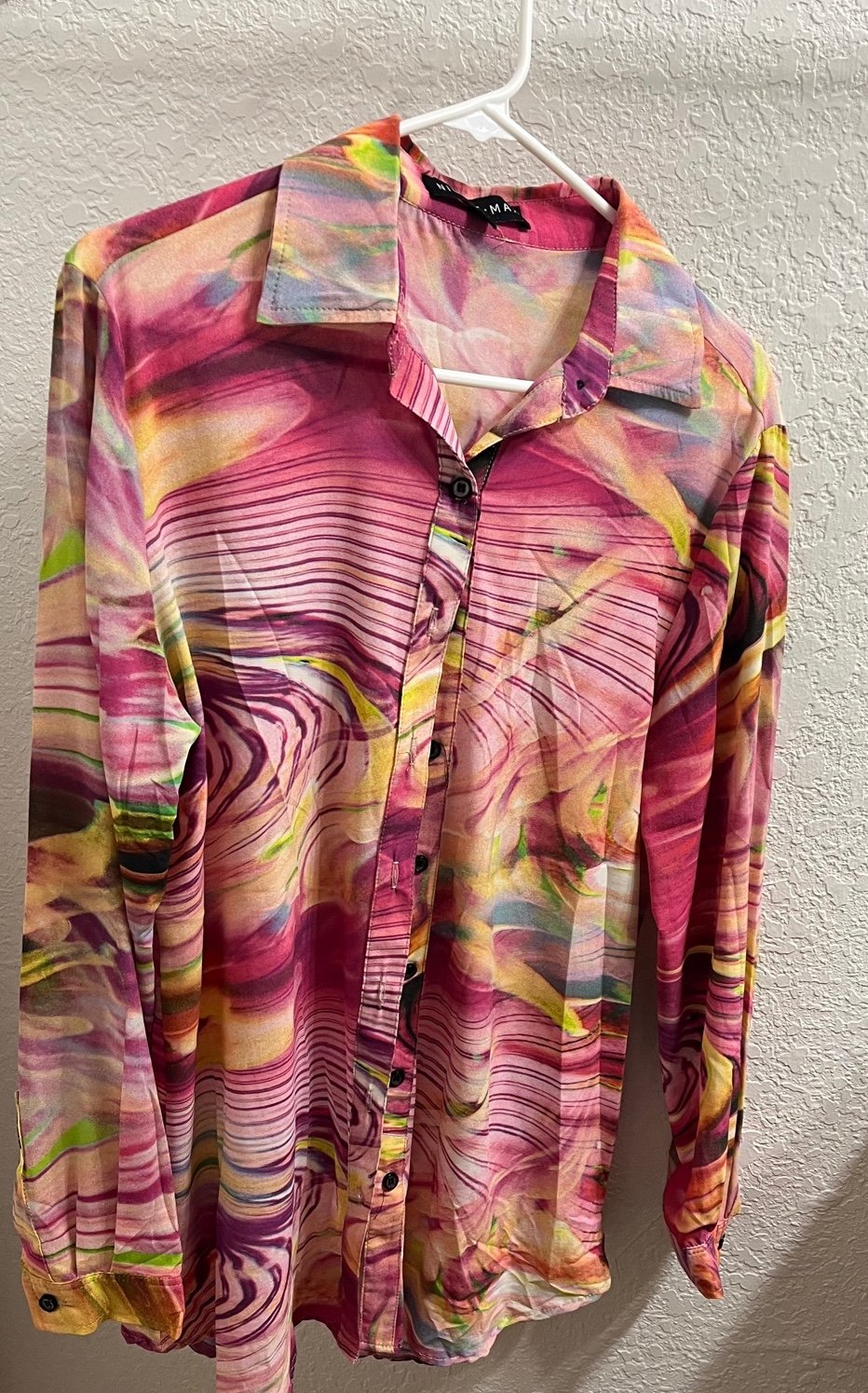 Pink Swirls Longe Sleeve Blouse