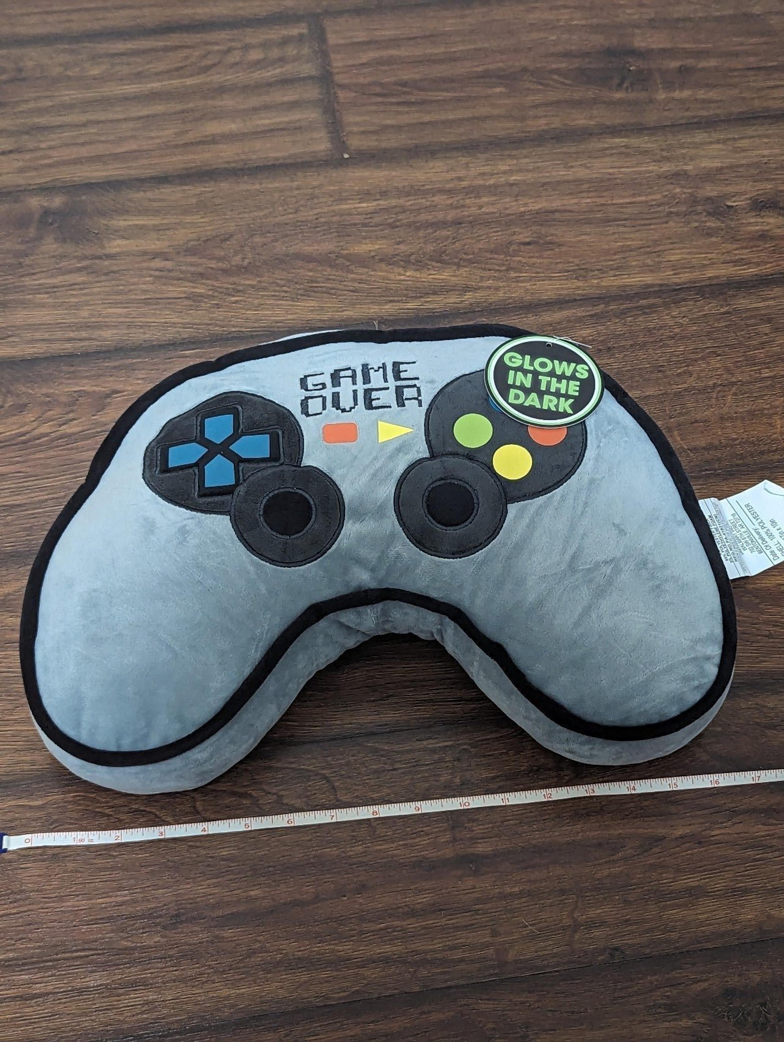 Game Over Controller Decorative Grey Pillow