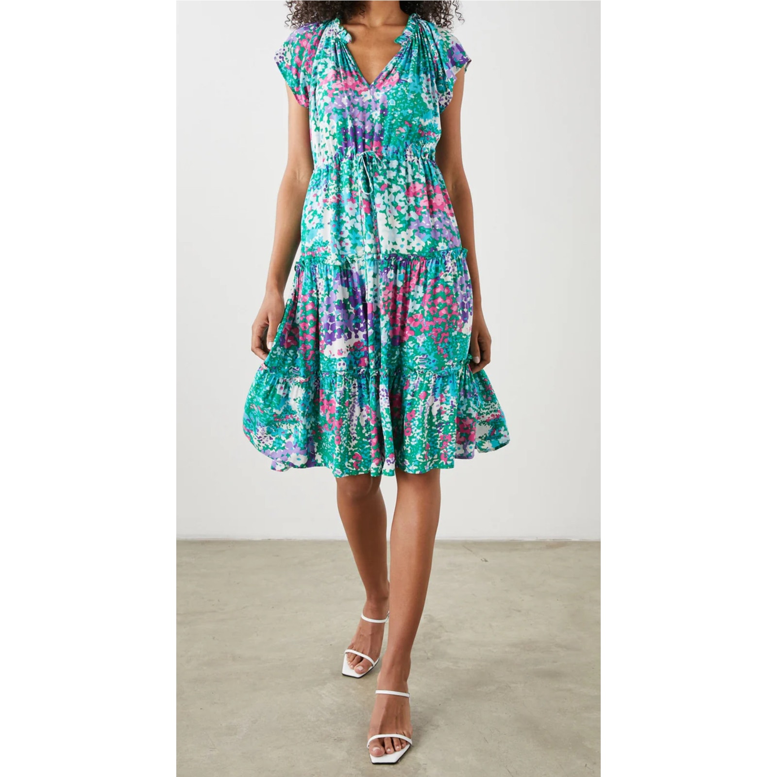 Rails Juni Midi Dress in Multicolored Gardenia Floral Size Large