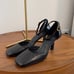 MASSIMO DUTTI Black Leather High-heel Shoes